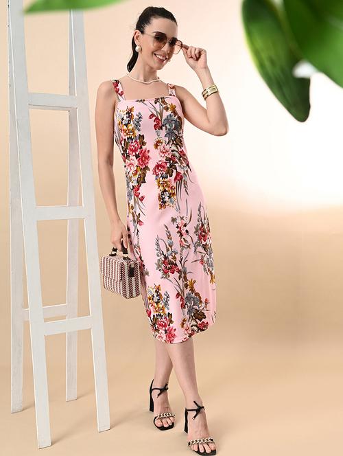 women floral printed sleeveless bodycon dress - 21547131 - Very Small Image - 1