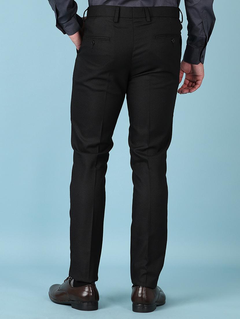 men mid rise solid flat front formal trouser - 21547729 - Standard Image - 3