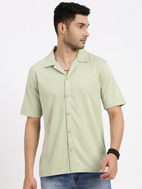 men solid short sleeve casual shirt - 21550047 - Very Small Image - 1