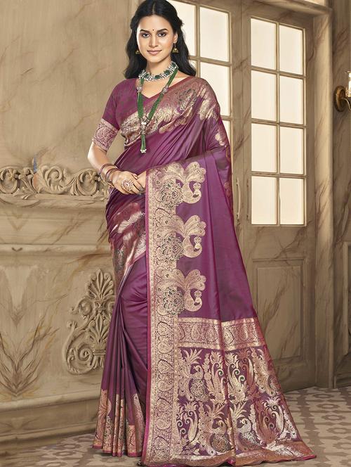 women zari work banarasi saree with blouse - 21551151 - Very Small Image - 1