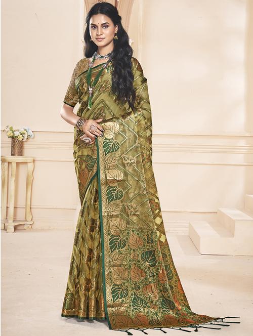 women self design banarasi saree with blouse - 21551178 - Very Small Image - 1