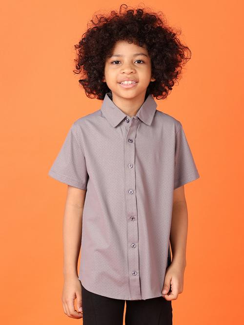 boys short sleeves textured cotton shirt - 21551567 - Very Small Image - 1