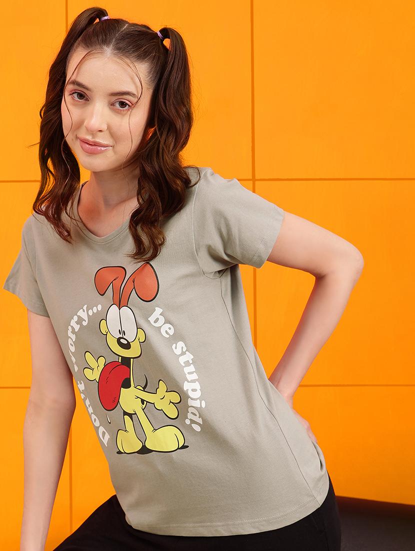 women front print cotton t-shirt - 21552197 - Zoom Image - 2