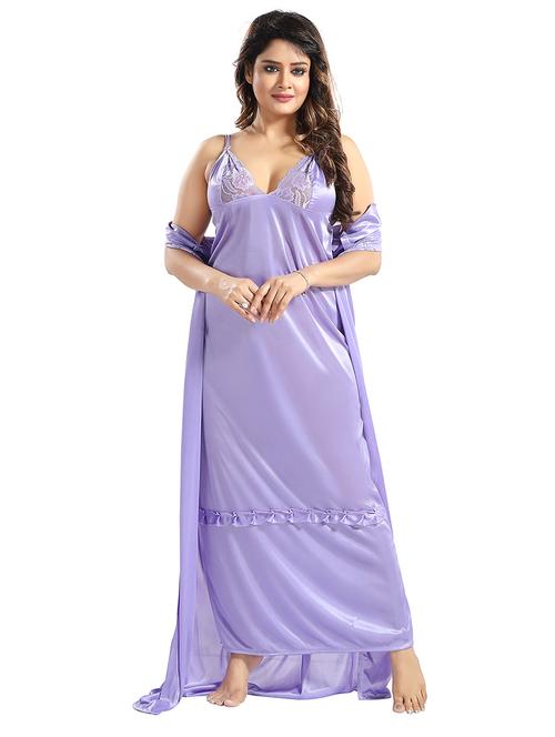 women lace detailed nighty set - 21555197 - Very Small Image - 1