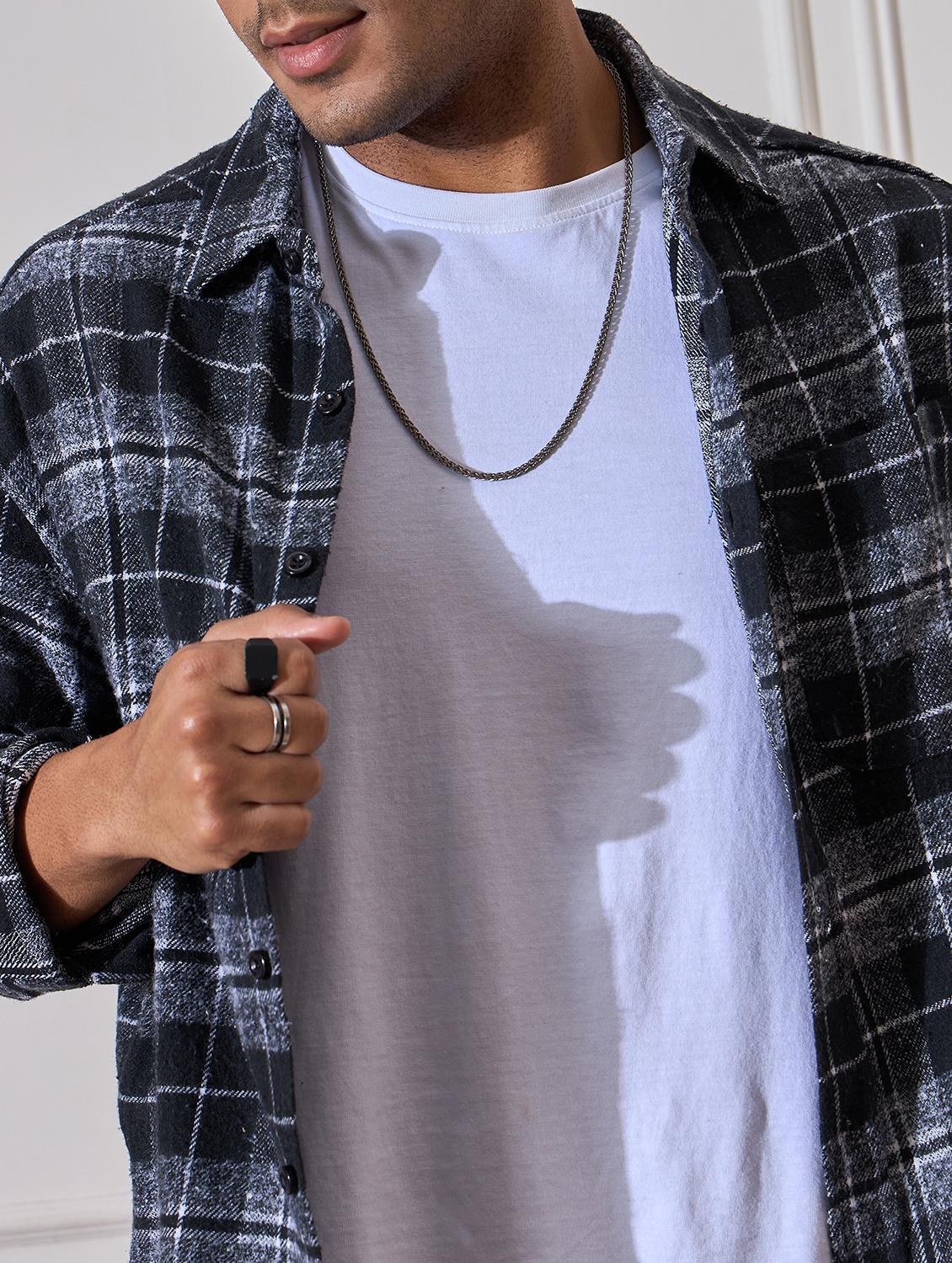 men checkered oversized casual shirt - 21555387 - Standard Image - 5