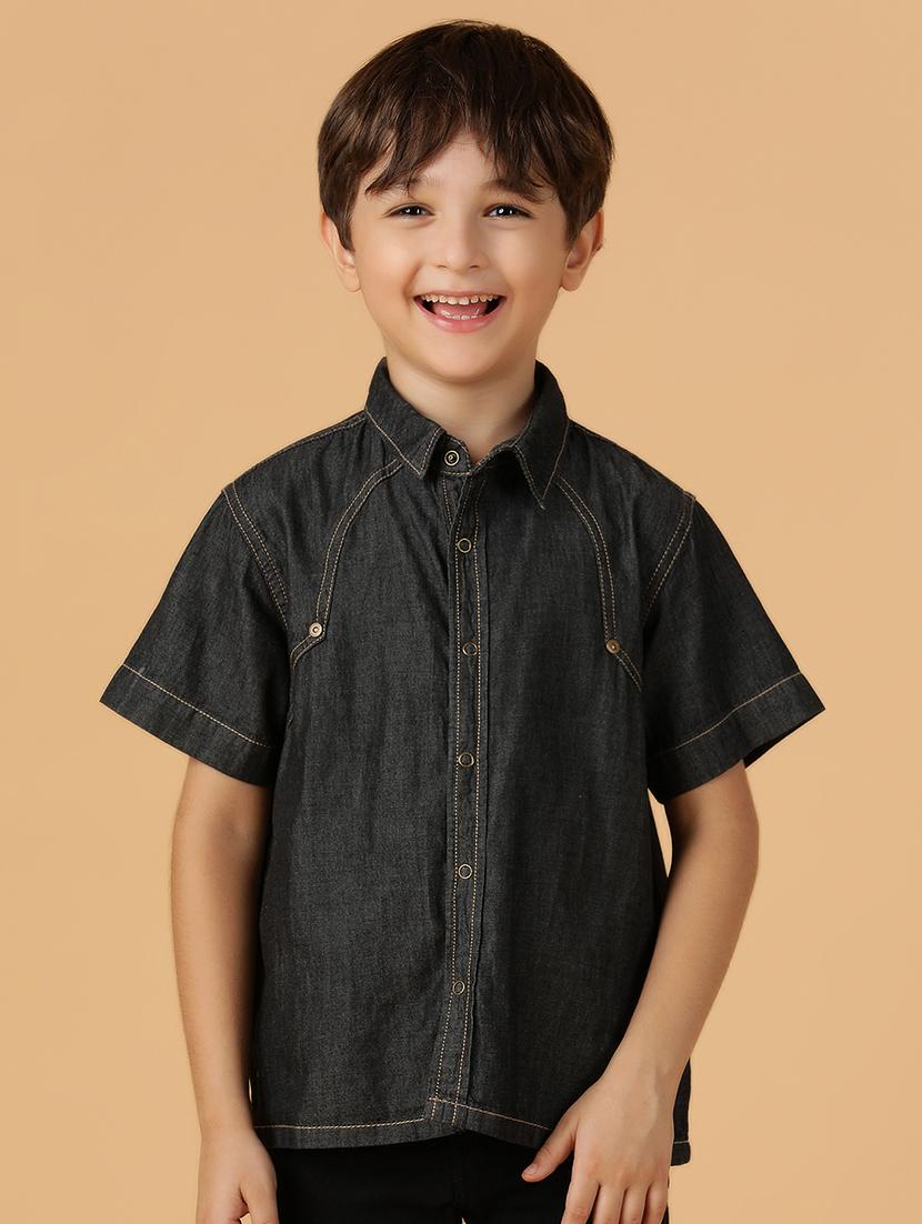 boys solid collared shirt - 21557002 -  Zoom Image - 0