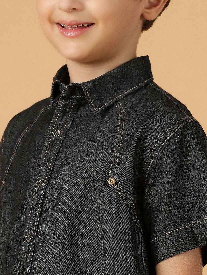 boys solid collared shirt - 21557002 - Standard Image - 5