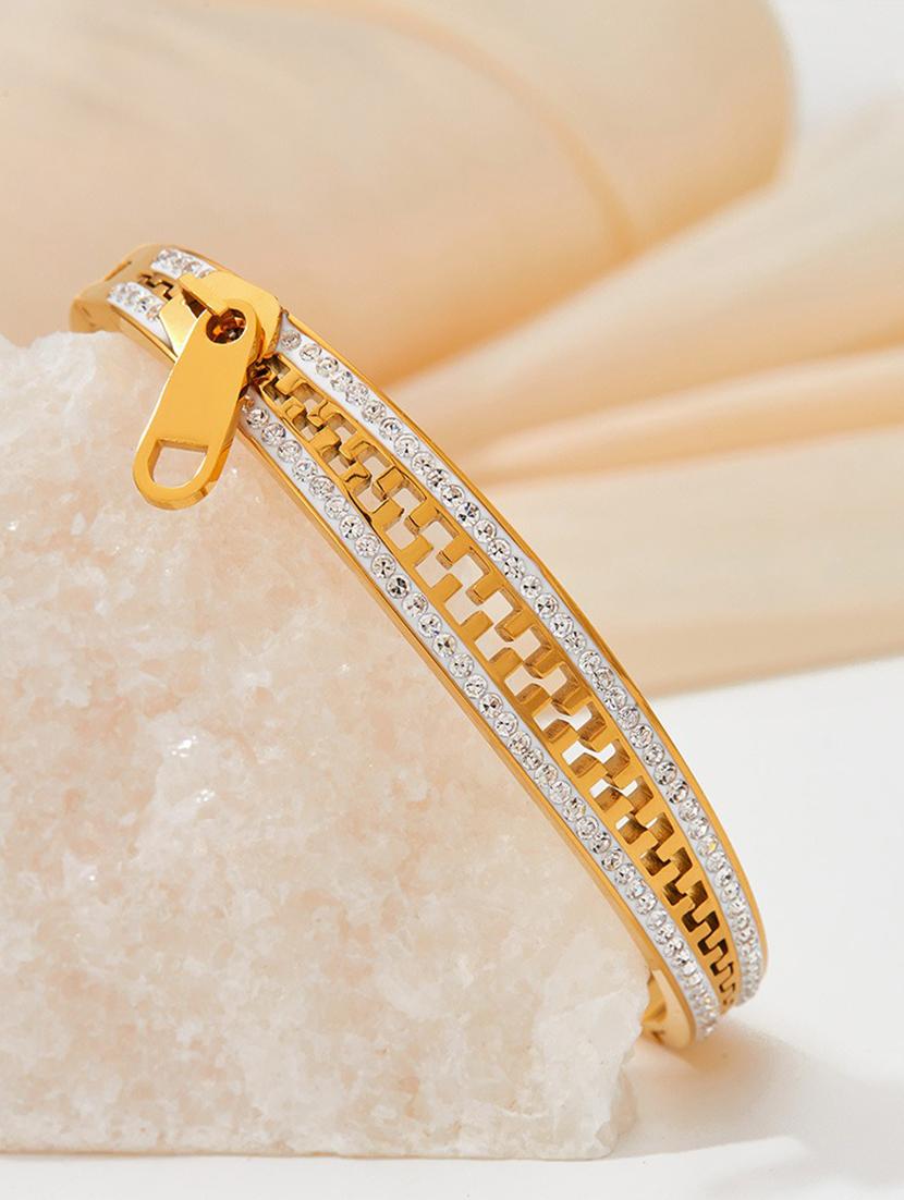 gold stainless steel bangle bracelet - 21558694 - Standard Image - 3