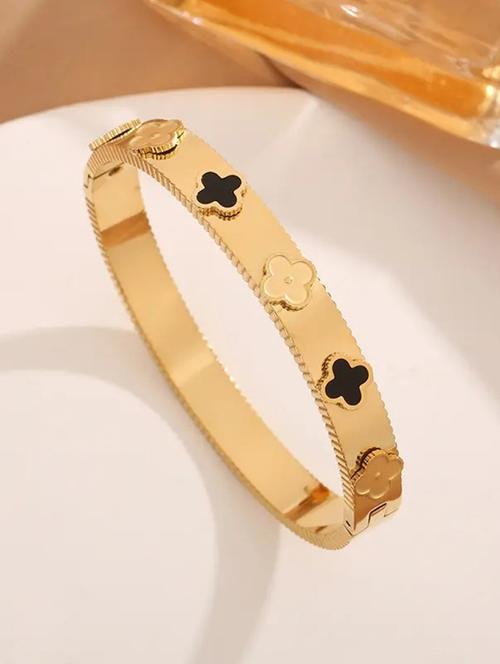 women gold stainless steel bangle bracelet - 21558709 -  Standard Image - 0