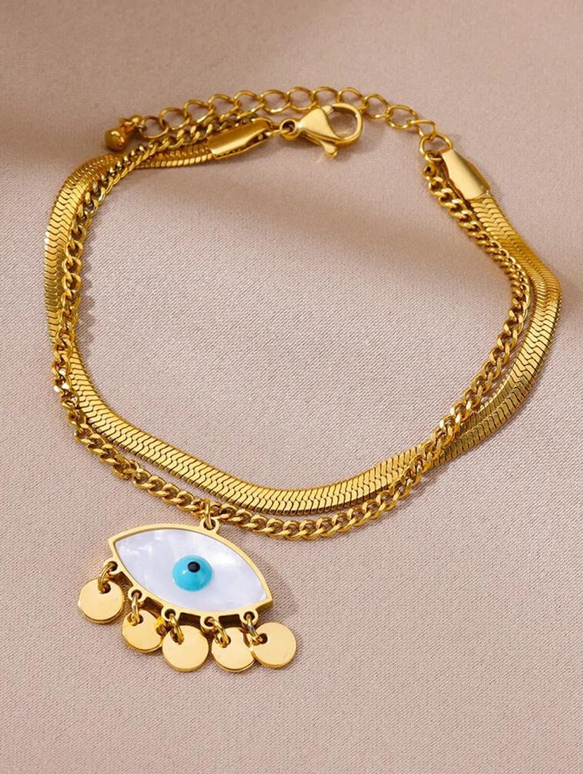 gold stainless steel links bracelet - 21559119 - Zoom Image - 0