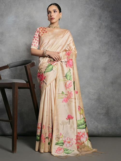 women floral printed saree - 21567150 - Standard Image - 0