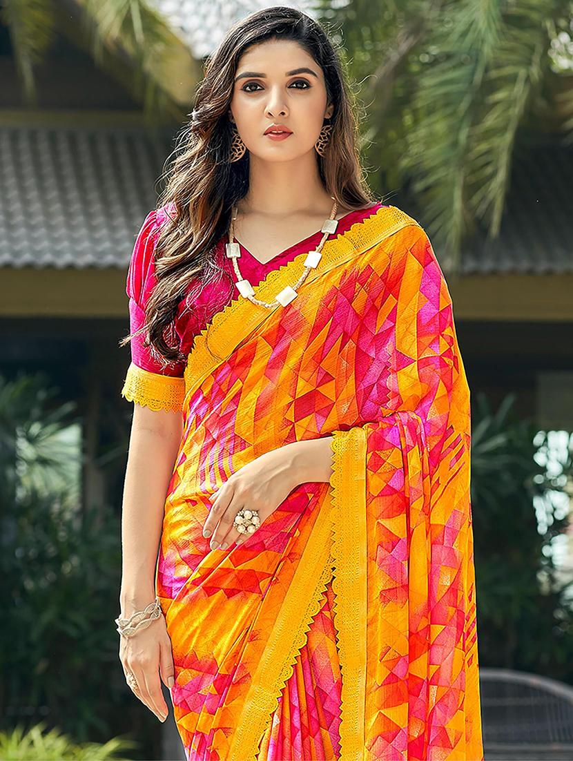 women geometric printed saree - 21567641 - Standard Image - 2