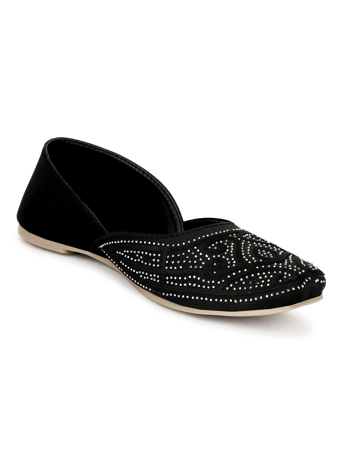 women embellished slip on mojari