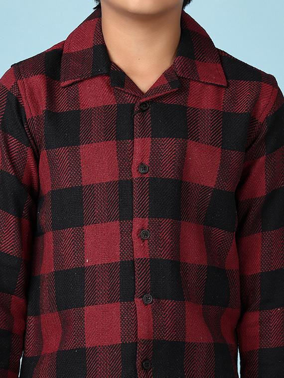 boys checkered collared long sleeves shirt - 21570724 - Standard Image - 5