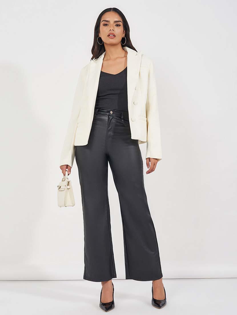 women beige solid double breasted blazer - 21571532 - Zoom Image - 2
