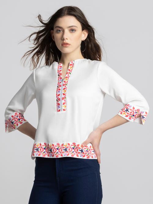 women white placement print top - 21572983 - Very Small Image - 1