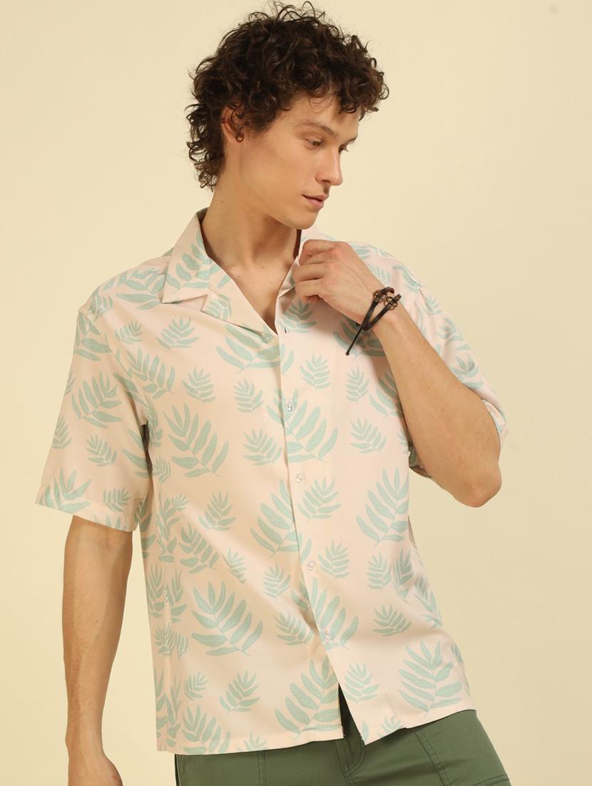 men floral printed cuban collar oversized casual shirt - 21574232 - Zoom Image - 2