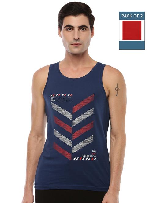 men pack of 2 printed sports vest - 21576107 - Very Small Image - 1