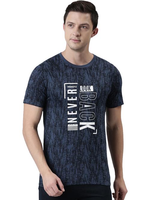 men round neck typographic short sleeves t-shirt - 21576175 - Very Small Image - 1