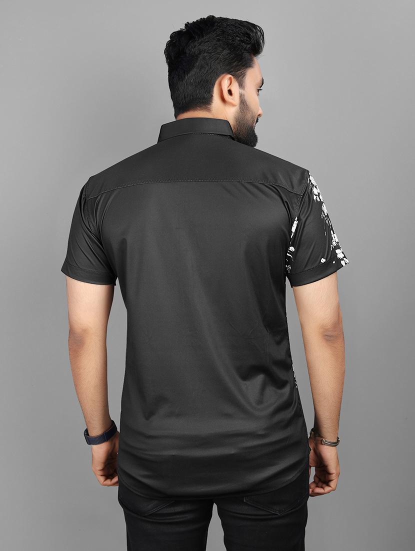 men regular fit floral printed short sleeves casual shirt - 21577185 - Standard Image - 3