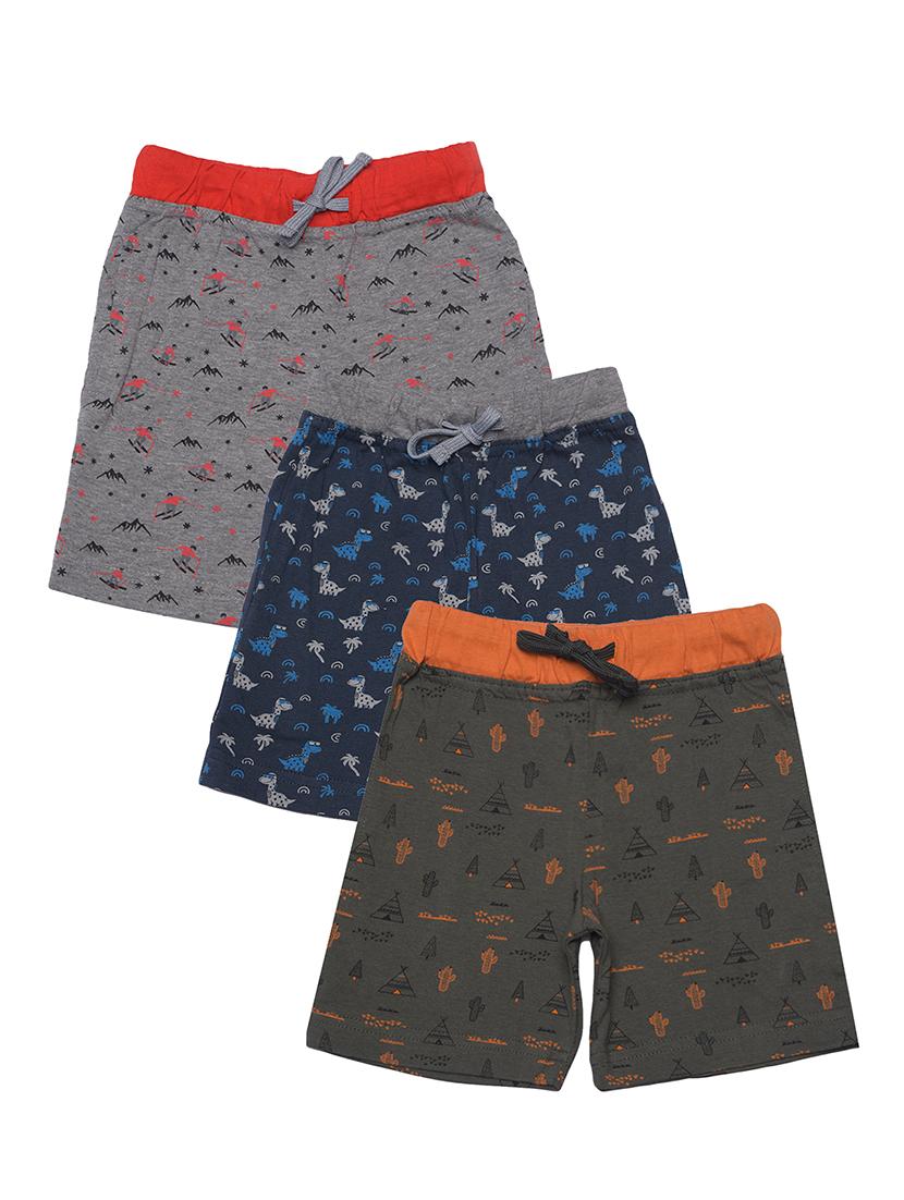 boys pack of 3 printed drawstring loungwear shorts 