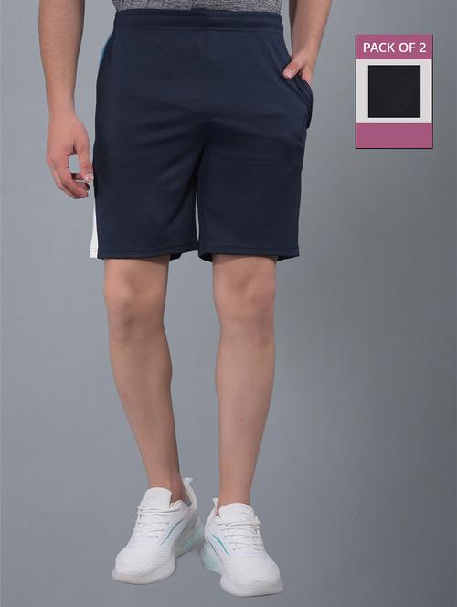 men pack of 2 solid regular fit shorts - 21578367 - Very Small Image - 1
