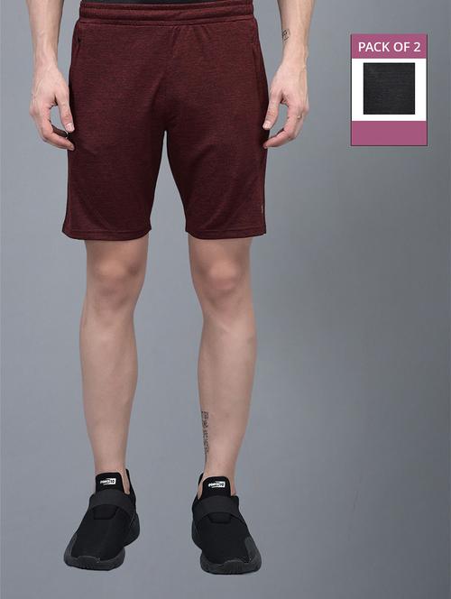men pack of 2 solid regular fit shorts - 21578394 - Very Small Image - 1
