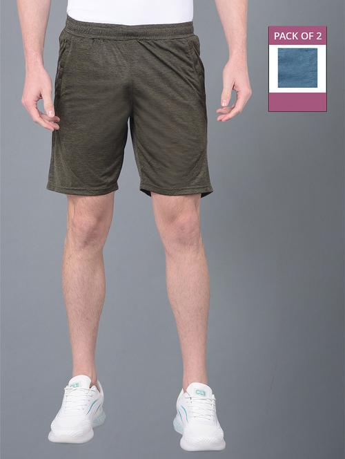 men pack of 2 solid regular fit shorts - 21578397 - Very Small Image - 1