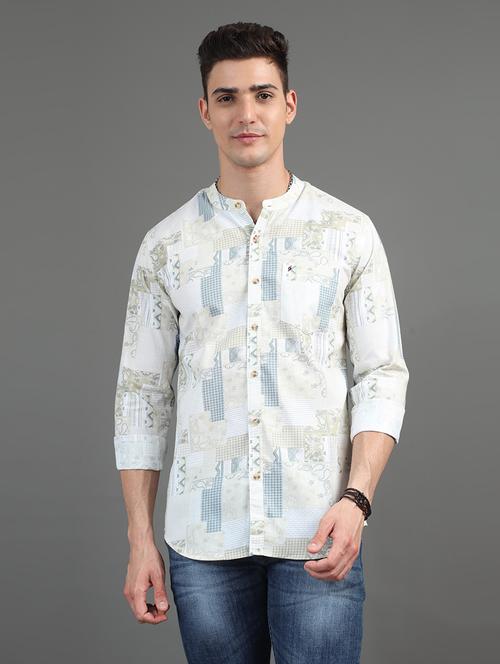 men printed long sleeve casual shirt - 21582699 - Very Small Image - 1