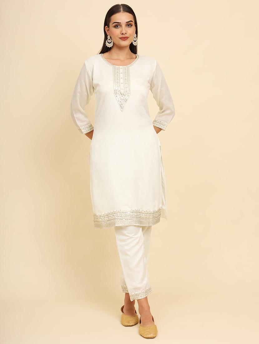 women white round neck suit set - 21583246 - Zoom Image - 4