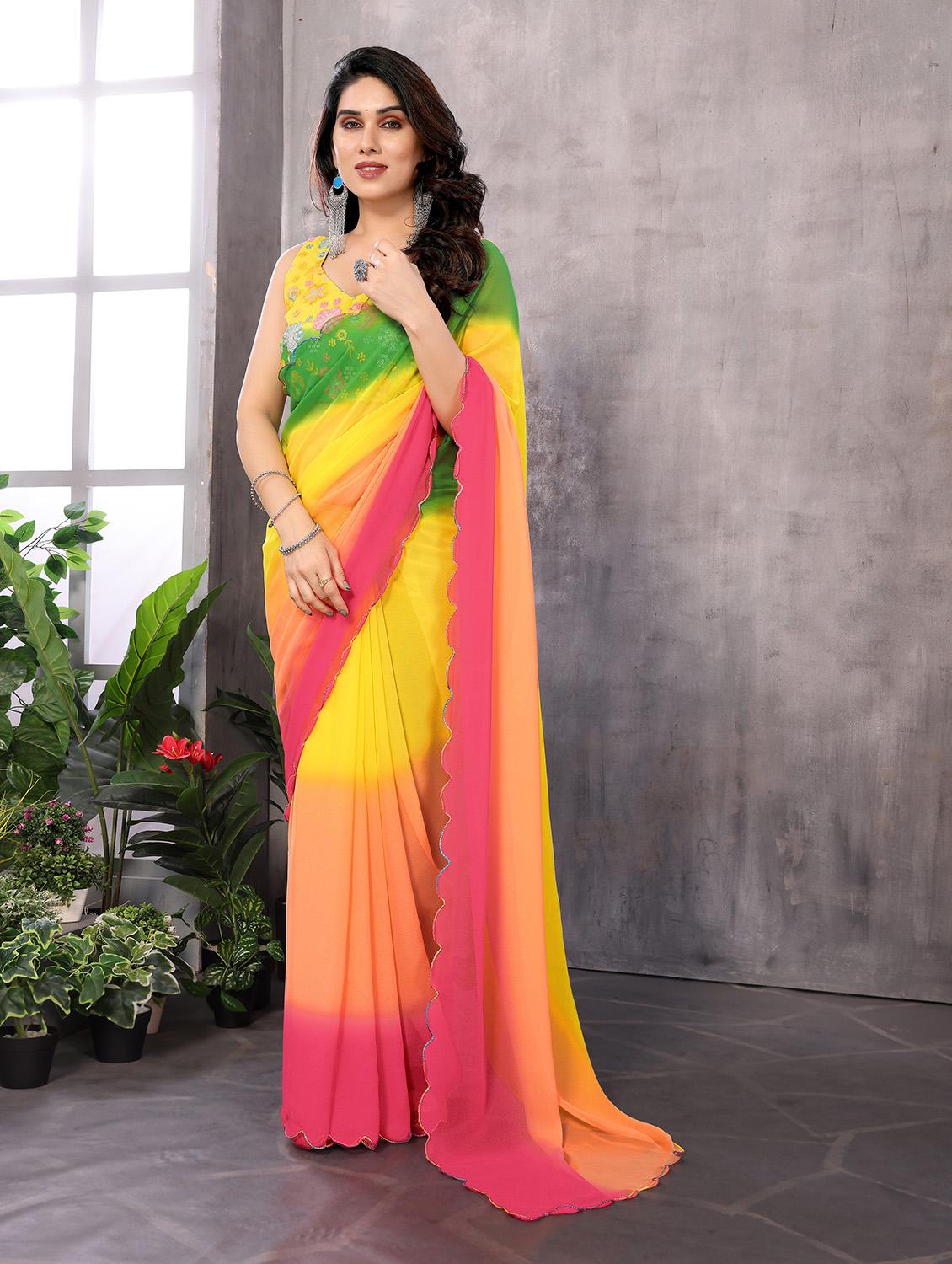 women ombre shade saree with blouse - 21586631 - Zoom Image - 0