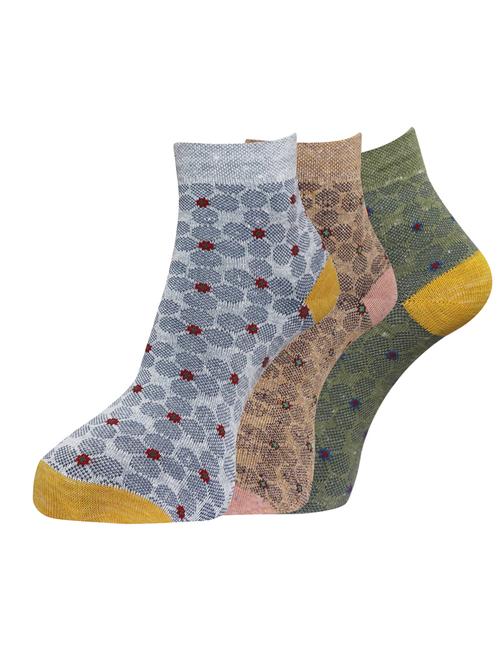 women cotton ankle length socks combo - 21587170 - Very Small Image - 1