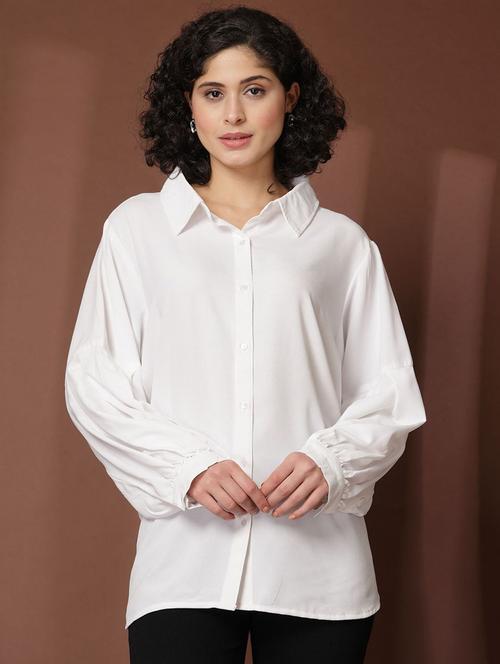 women solid long sleeves shirt - 21594873 - Very Small Image - 1