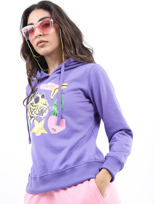 women long sleeve front print sweatshirt - 21596551 - Very Small Image - 1