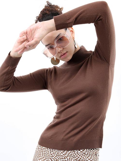 women long sleeve solid pullover - 21596639 - Very Small Image - 1