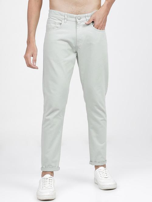 men solid regular fit chinos casual trouser - 21598423 - Very Small Image - 1