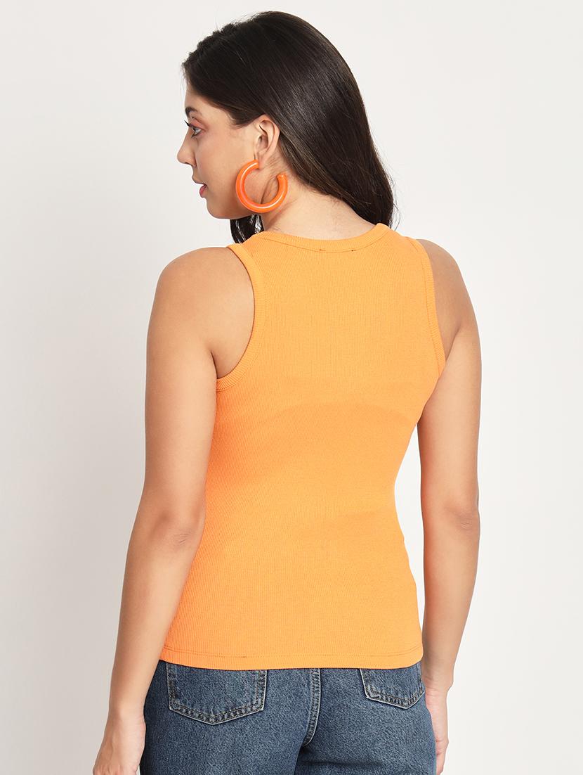 women orange solid regular top - 21599889 - Standard Image - 2