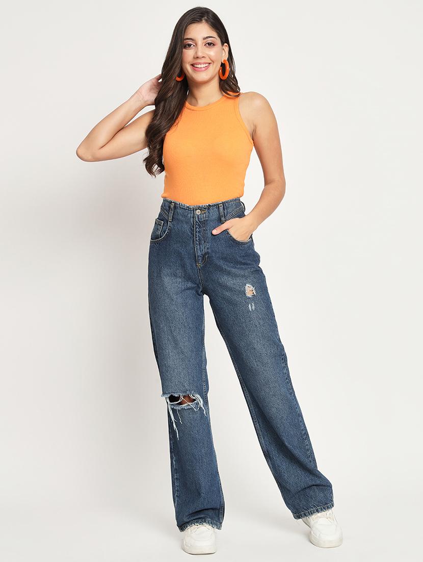 women orange solid regular top - 21599889 - Standard Image - 3