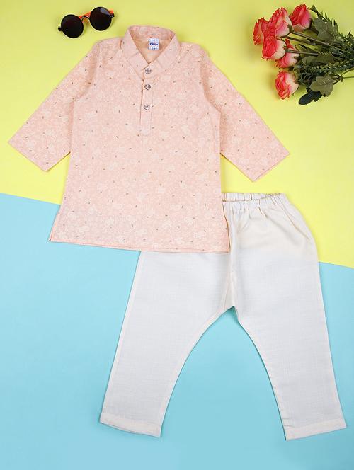 boys mandarin neck printed kurta pyjama set  - 21607677 - Very Small Image - 1