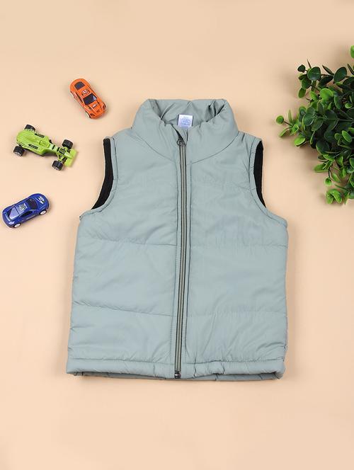 kids solid sleeveless jacket - 21611601 - Very Small Image - 1