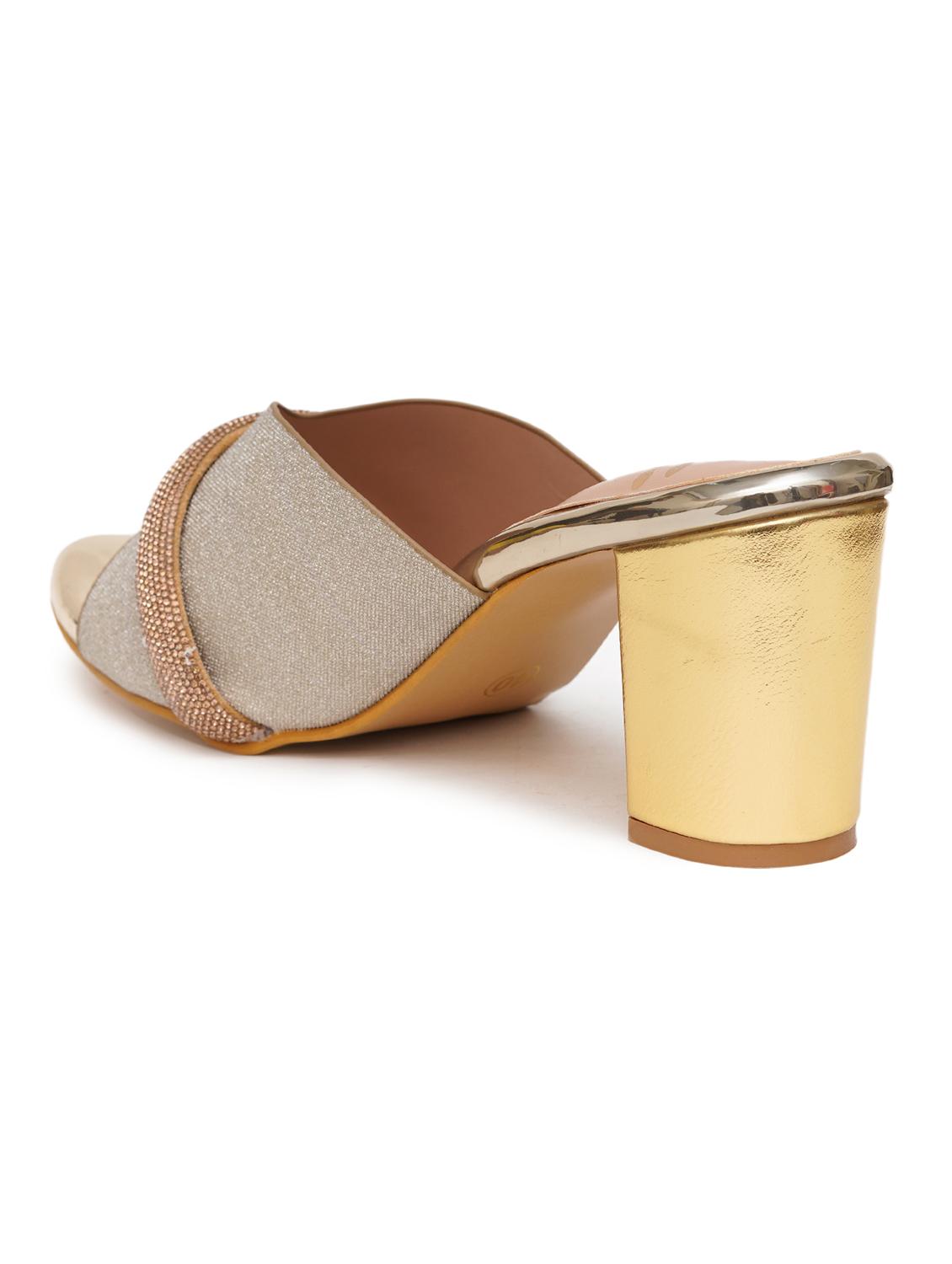 women gold block heel sandal - 21613873 - Zoom Image - 3