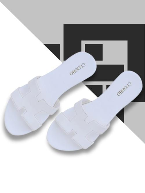 women white slip on sandal - 21616936 - Very Small Image - 1