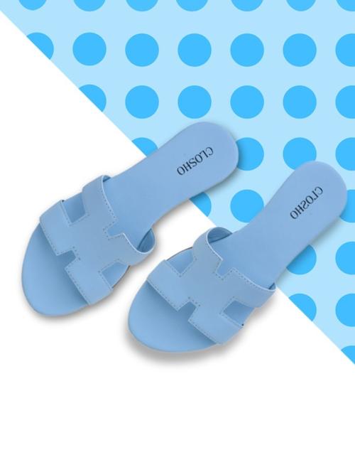 women light blue slip on sandal - 21616940 - Very Small Image - 1