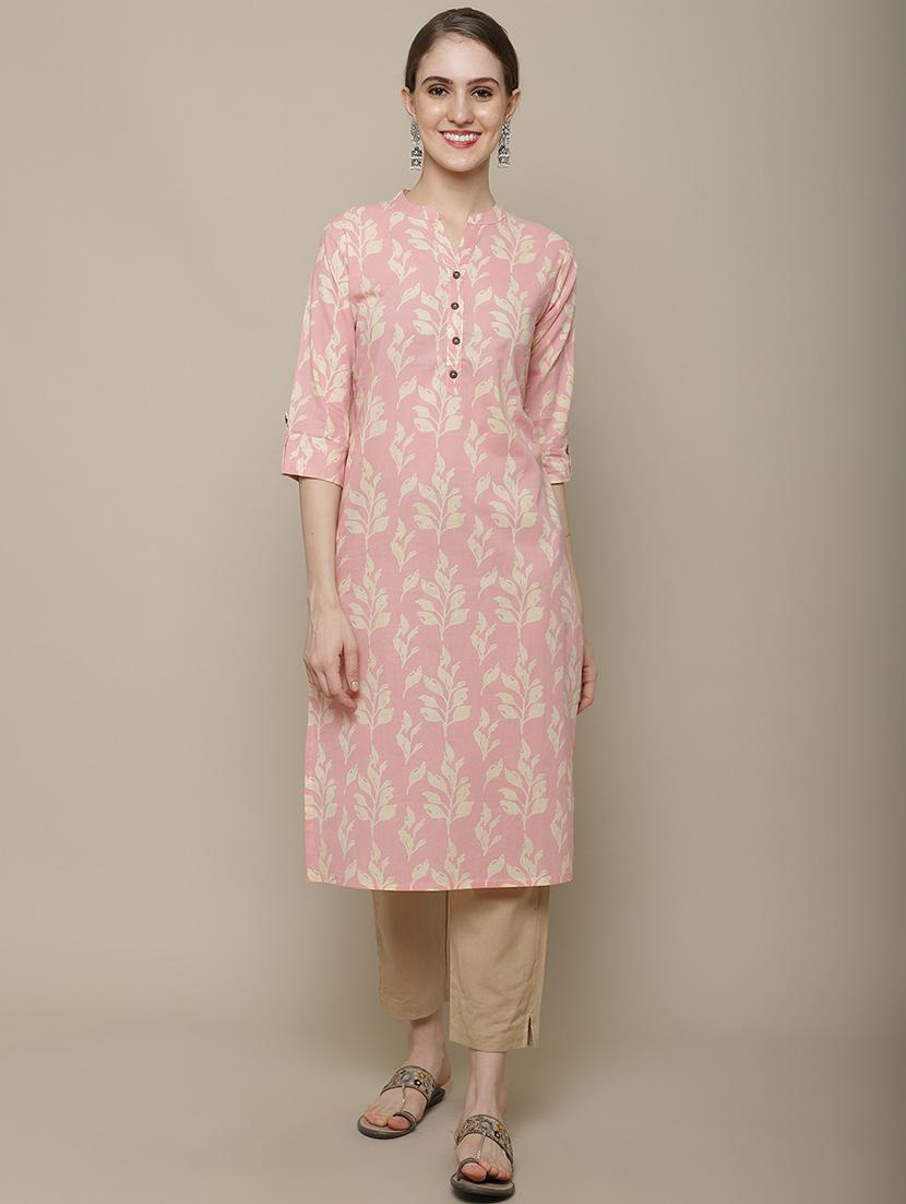 women printed three quarter sleeve straight kurta - 21622697 -  Zoom Image - 0