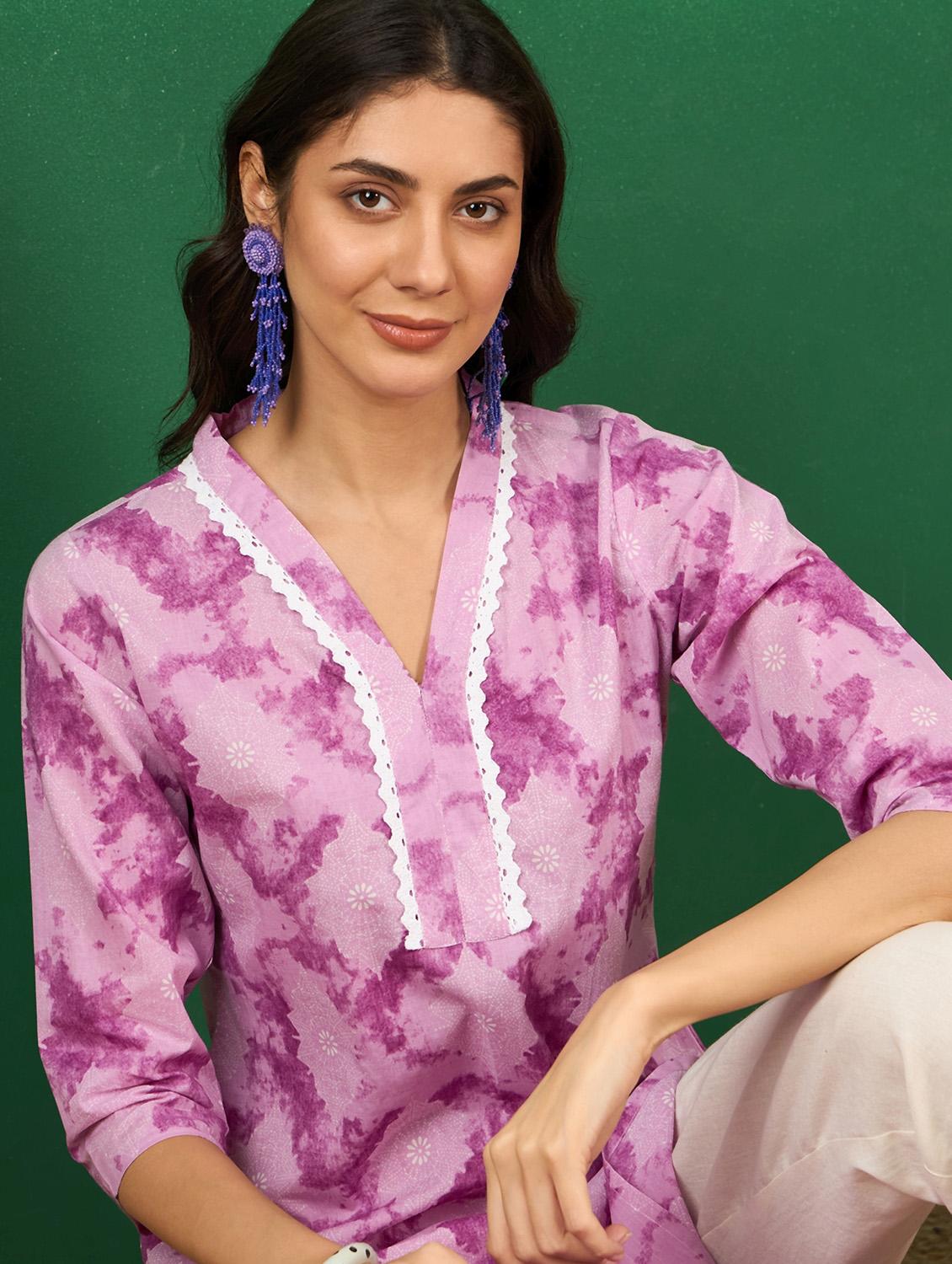 women three quarter sleeve straight kurta - 21622774 - Standard Image - 5