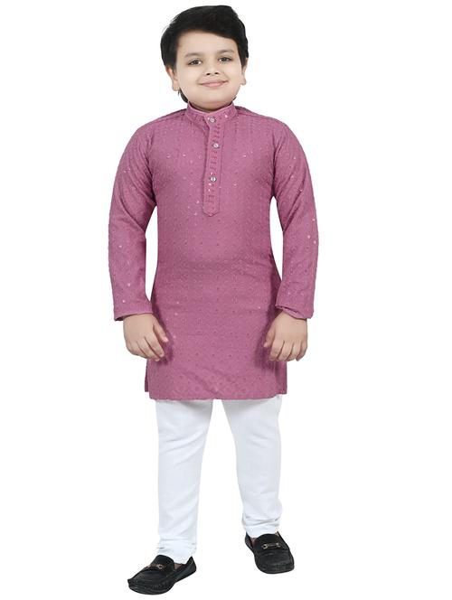 boys mandarin neck kurta payjama ethnic wear set - 21622939 - Very Small Image - 1