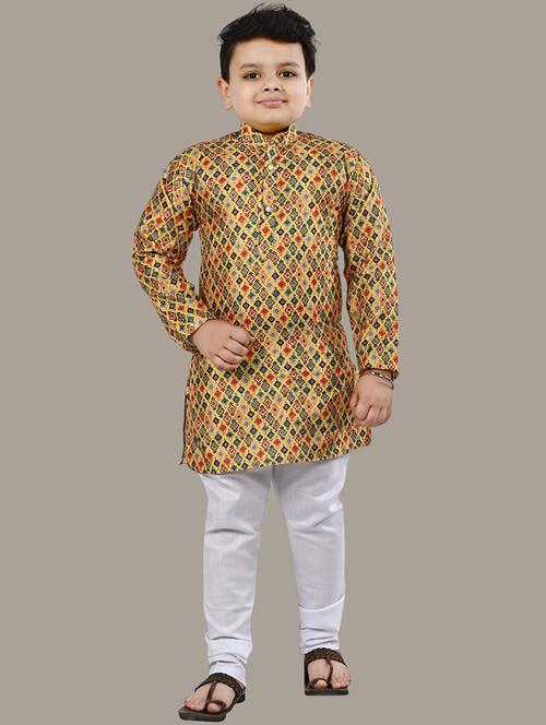 boys mandarin neck kurta payjama ethnic wear set - 21622962 - Very Small Image - 1