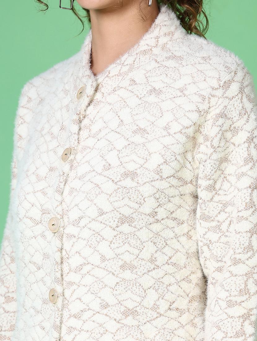 women self design long sleeve cardigan - 21627650 - Standard Image - 5
