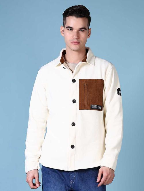 men color block long sleeve shacket - 21628491 - Very Small Image - 1