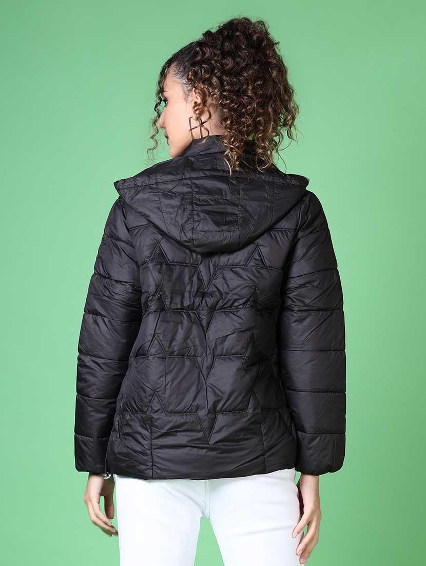 women solid long sleeve quilted jacket - 21628799 - Standard Image - 3